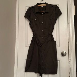 Calvin Klein Safari Shirt Dress 2010s - Button Down - Belt - Dark Brown [NWT]